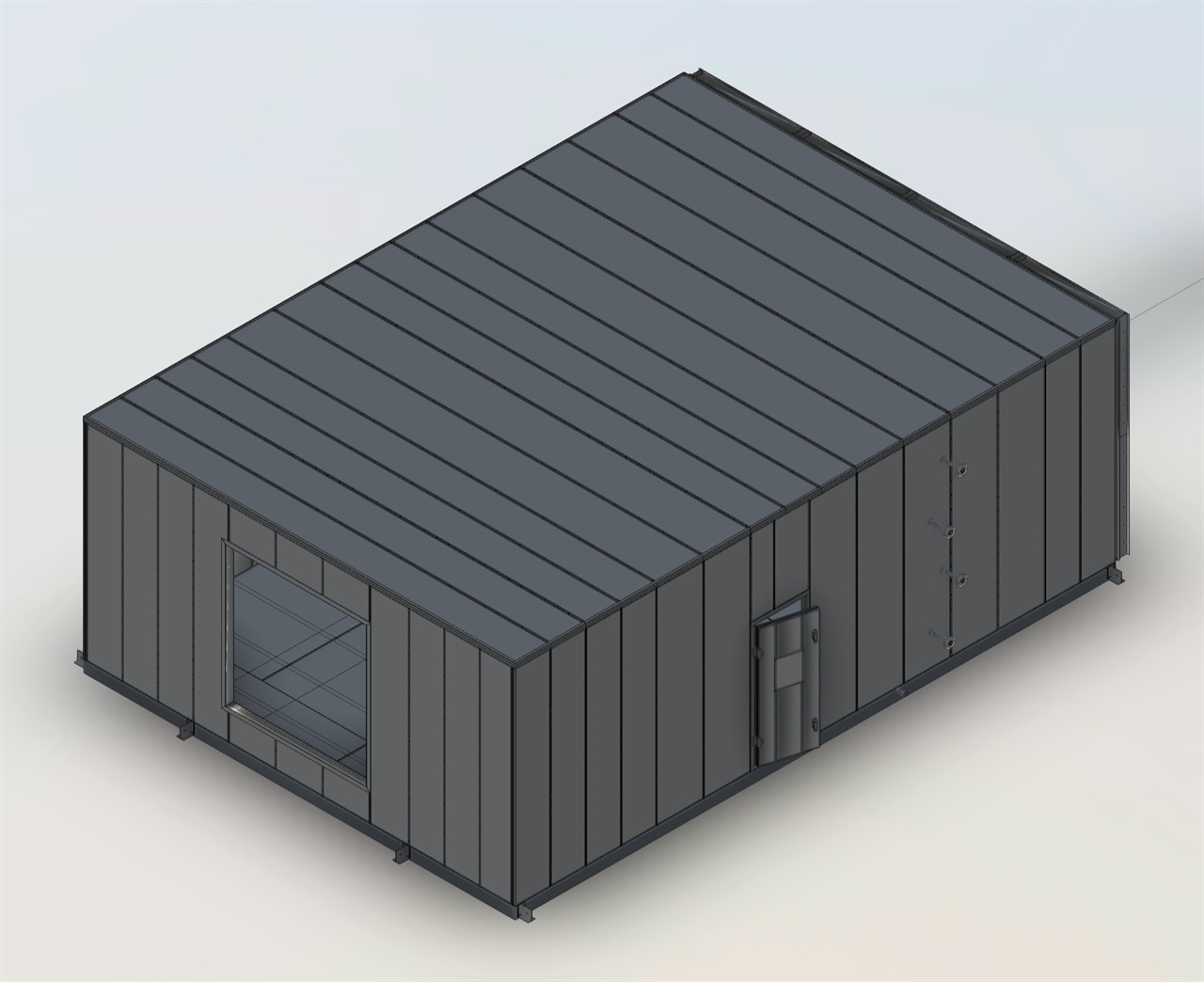 An air handling unit Revit project export, shown in Autodesk Viewer. Static model preview.