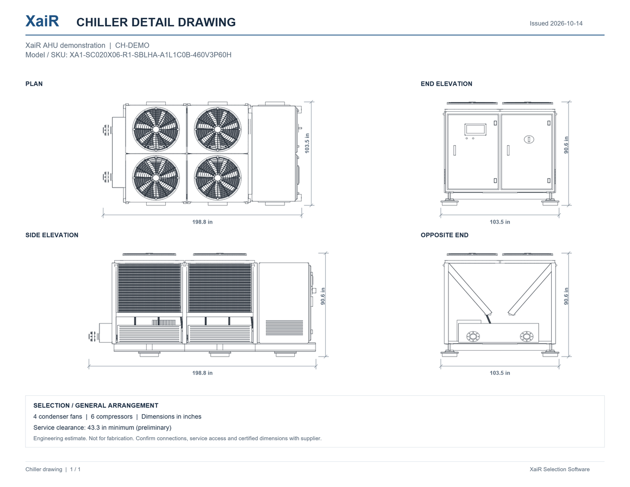 Chiller 2D layout — XaiR demonstration drawing